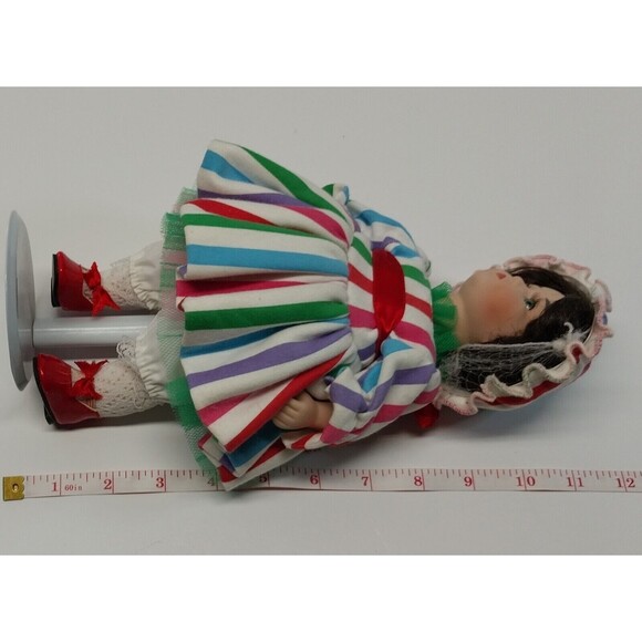 Vintage PIXIE STIX Porcelain Baby Doll Retired KATHLEEN STAYTON 11in Tall Stand - Picture 11 of 13